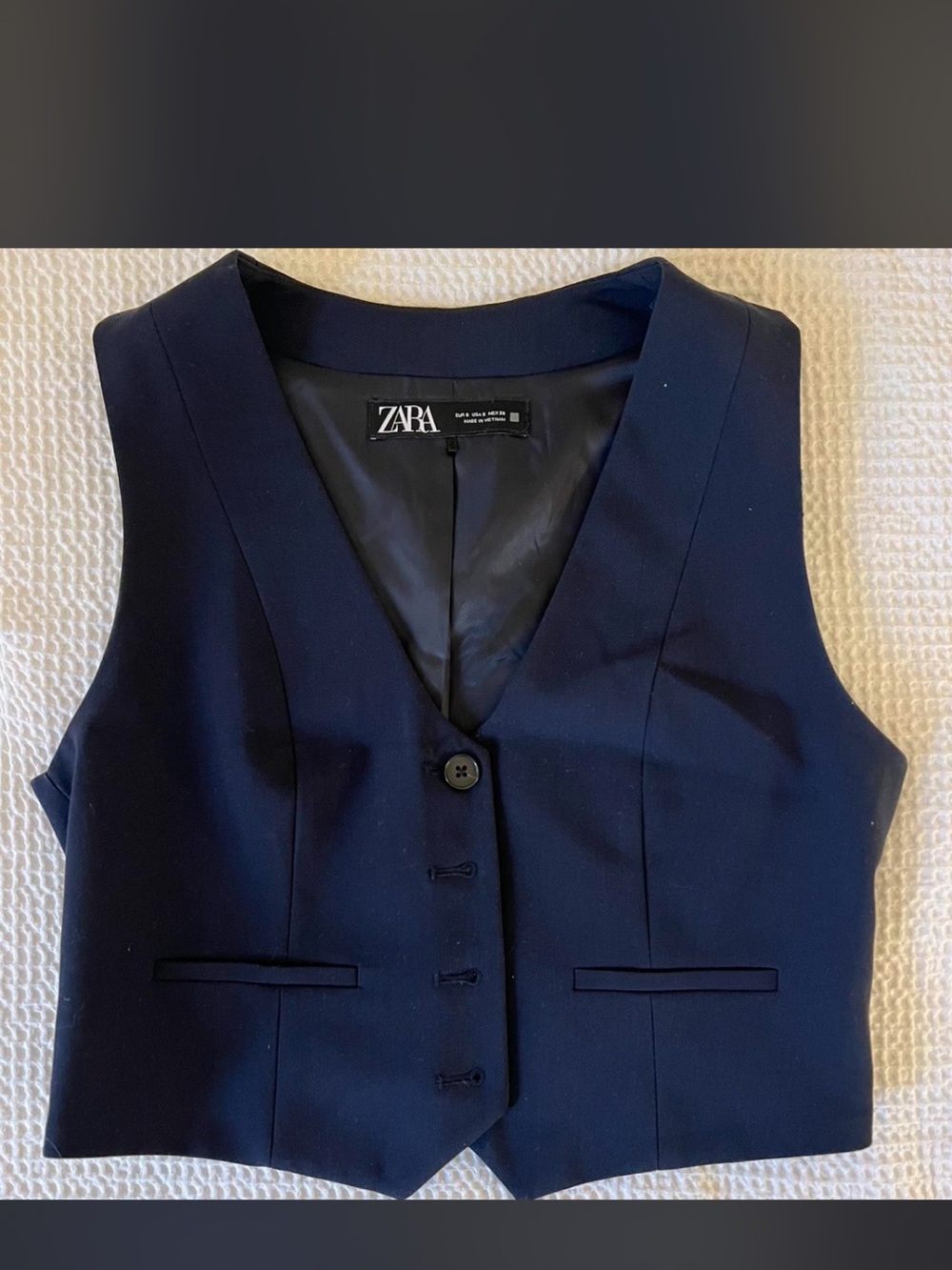 Zara Navy Tailored Vest